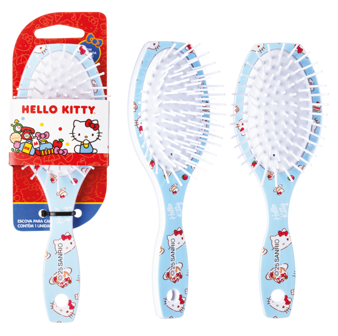 Escova Oval Escobel Hello Kitty Picnic no Parque Pequena