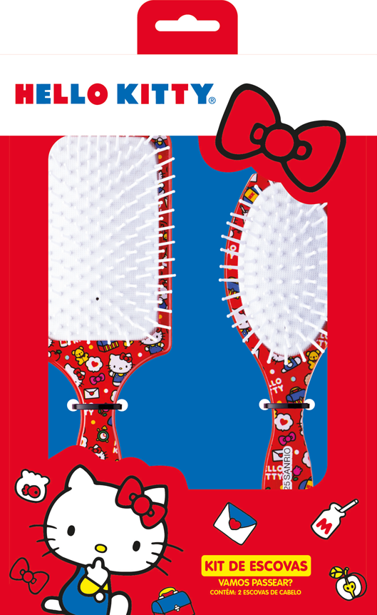 Kit de Escovas Escobel Hello Kitty Carta de Amor com 02 Unidades