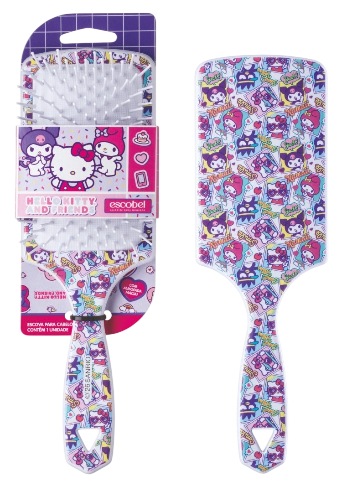 Escova Quadrada Escobel Hello Kitty Nossa Turma