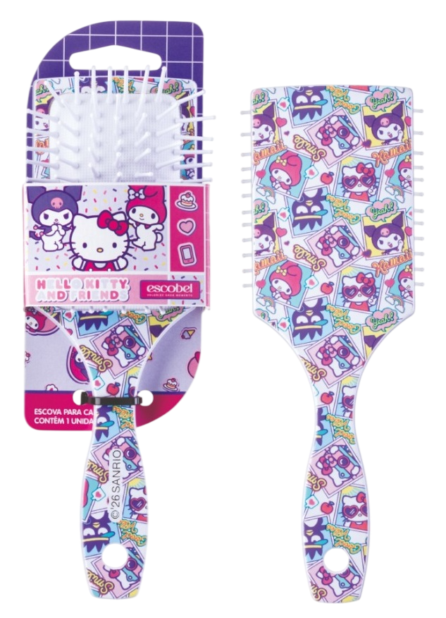 Escova Quadrada Escobel Hello Kitty Nossa Turma Pequena