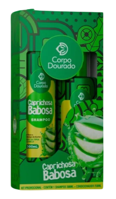 Kit Shampoo 300ml + Condicionador 250ml Corpo Dourado Caprichosa Babosa