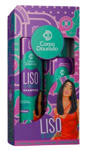 Kit Shampoo 300ml + Condicionador 250ml Corpo Dourado Liso de Arrasar