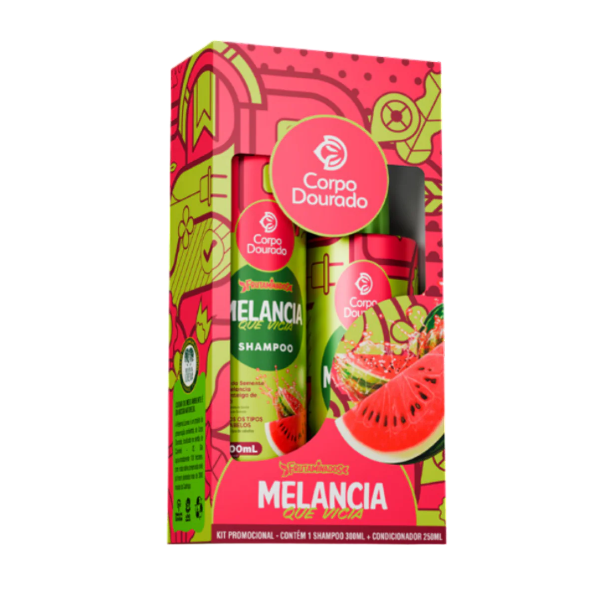 Kit Shampoo 300ml + Condicionador 250ml Corpo Dourado Frutaminados Melancia que Vicia