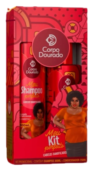 Kit Shampoo 300ml + Condicionador 250ml Corpo Dourado Meu Kit Perfeito
