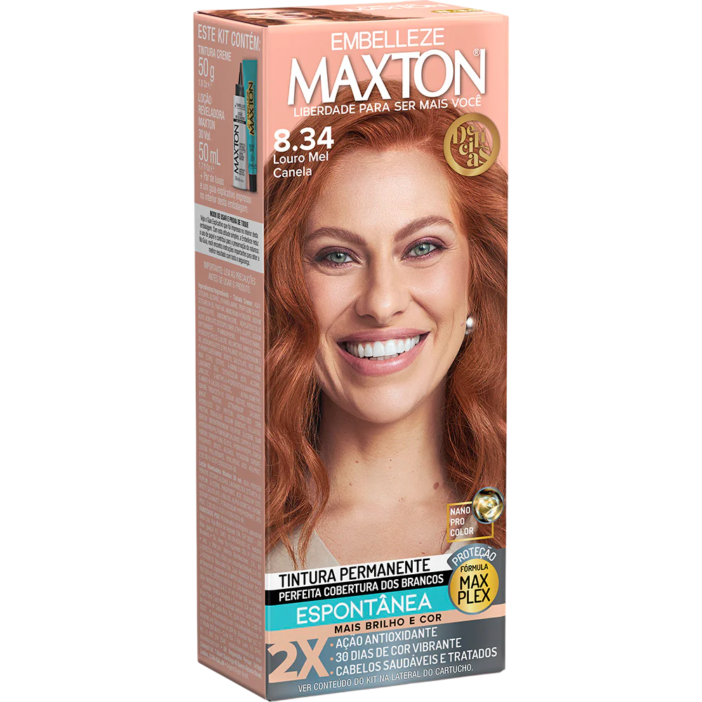 Tintura Maxton Delícias Louro Mel Canela 8.34