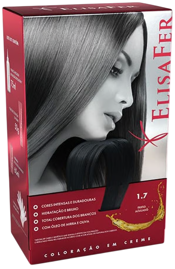 Kit Coloração Elisafer 1.7 Preto Azulado