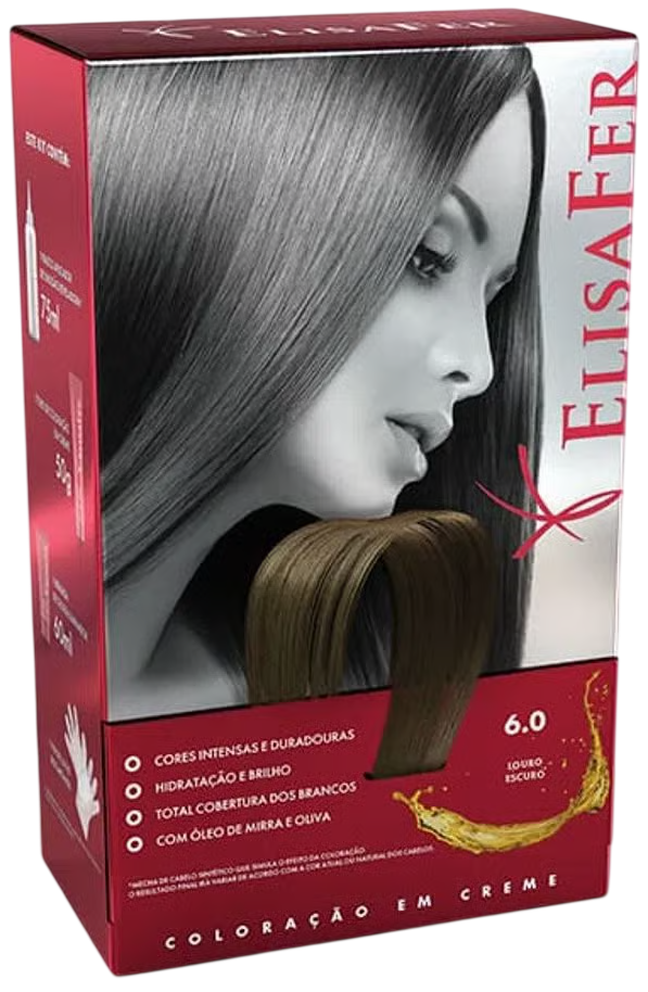 Kit Coloração Elisafer 6.0 Louro Escuro