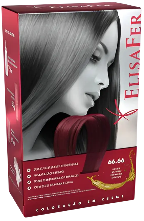 Kit Coloração Elisafer 66.66 Louro Escuro Vermelho Especial