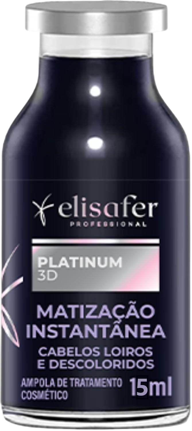 Ampola Elisafer Platinum 3D 15ml - Display com 12 Unidades