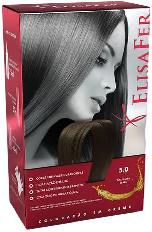 Kit Coloração Elisafer 5.0 Castanho Claro