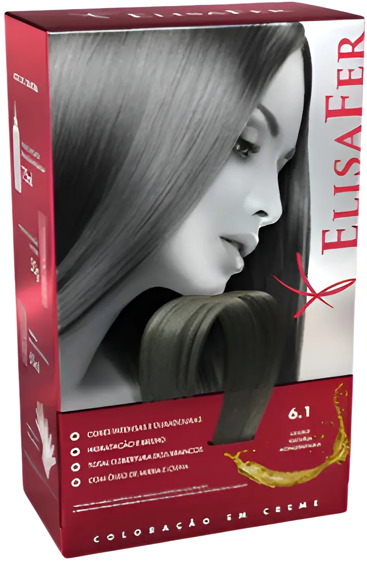Kit Coloração Elisafer 6.1 Louro Escuro Acinzentado
