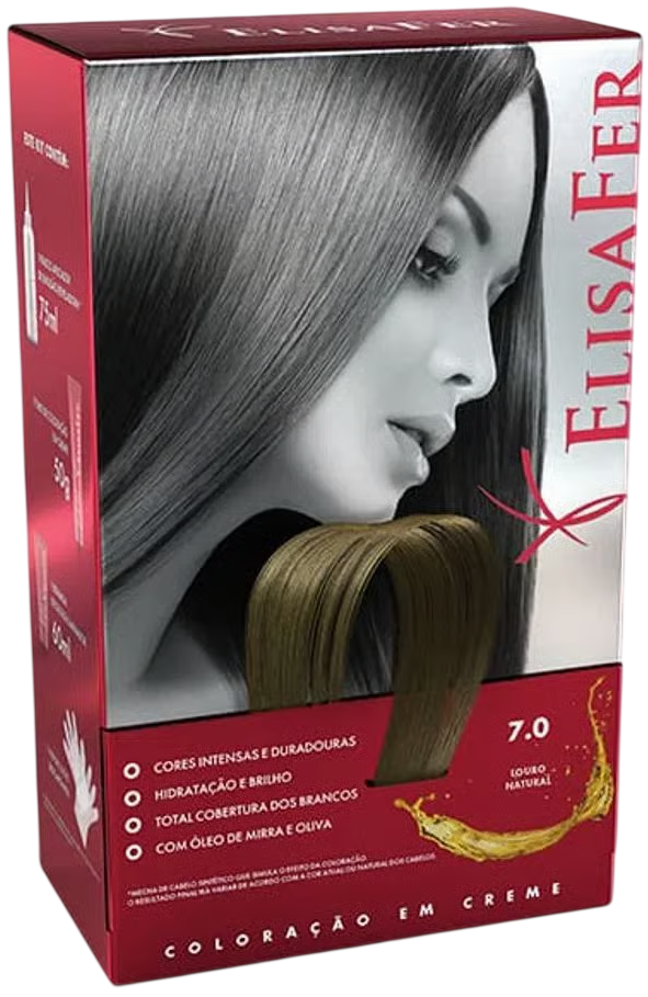 Kit Coloração Elisafer 7.0 Louro Natural