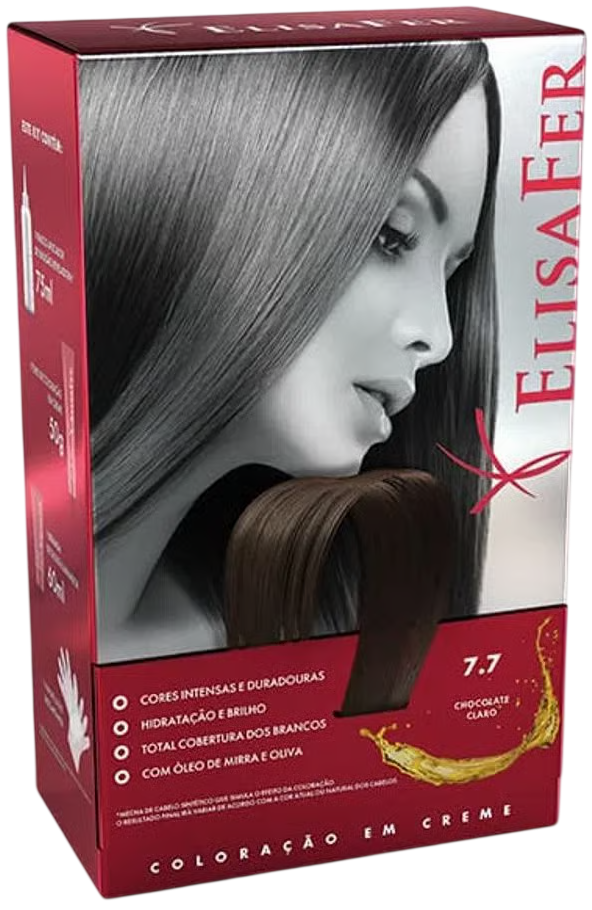 Kit Coloração Elisafer 7.7 Chocolate Claro