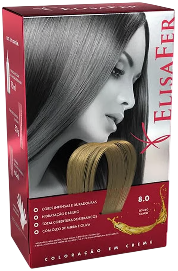 Kit Coloração Elisafer 8.0 Louro Claro