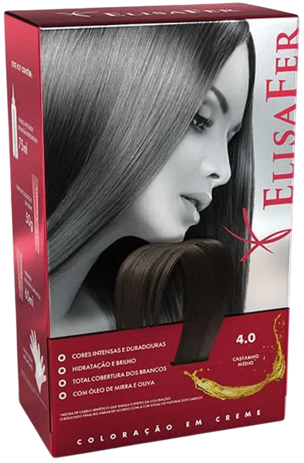 Kit Coloração Elisafer 4.0 Castanho Médio