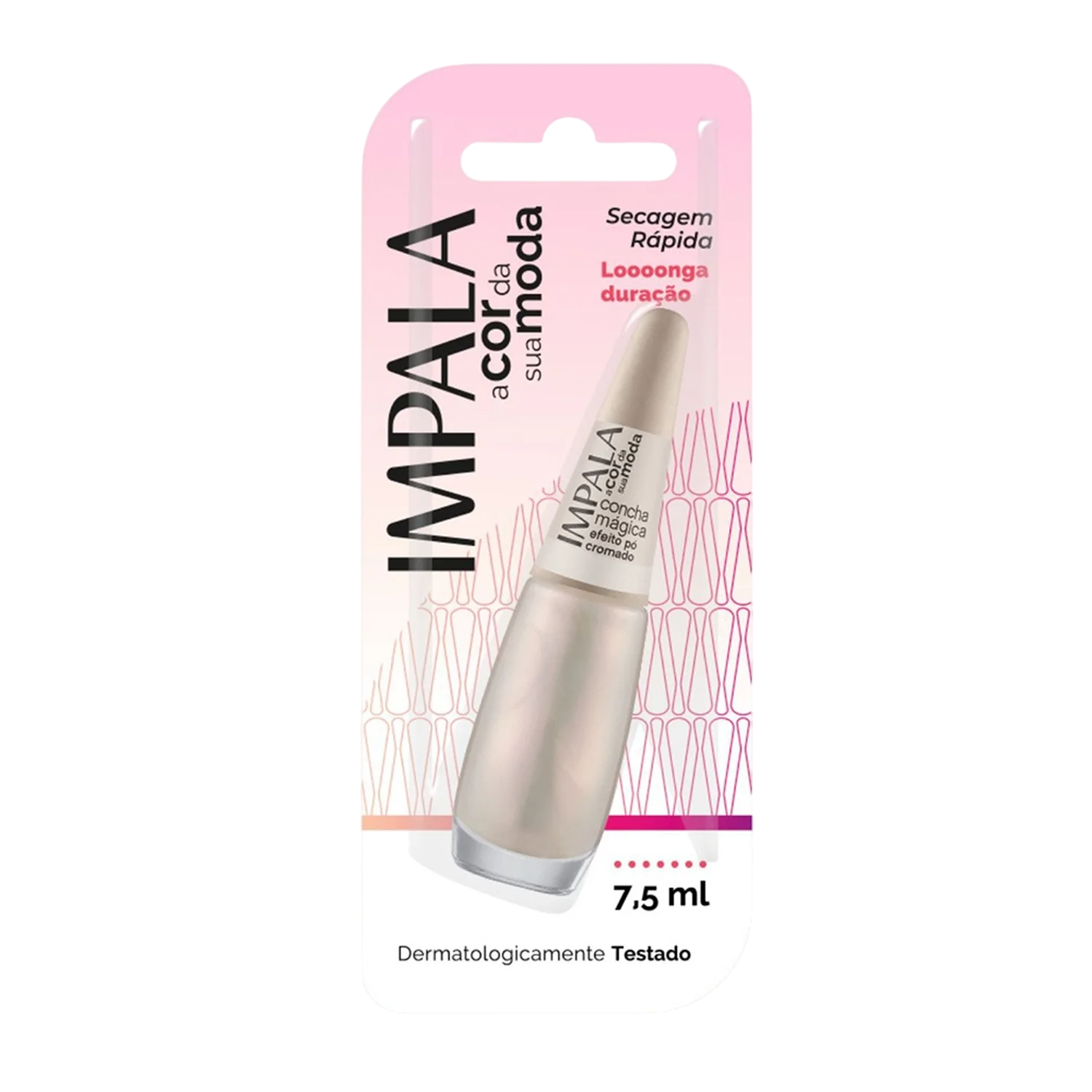 Esmalte Efeito Pó Cromado Impala A Cor da Sua Moda Concha Mágica 7,5ml Blister - (6 Unidades)