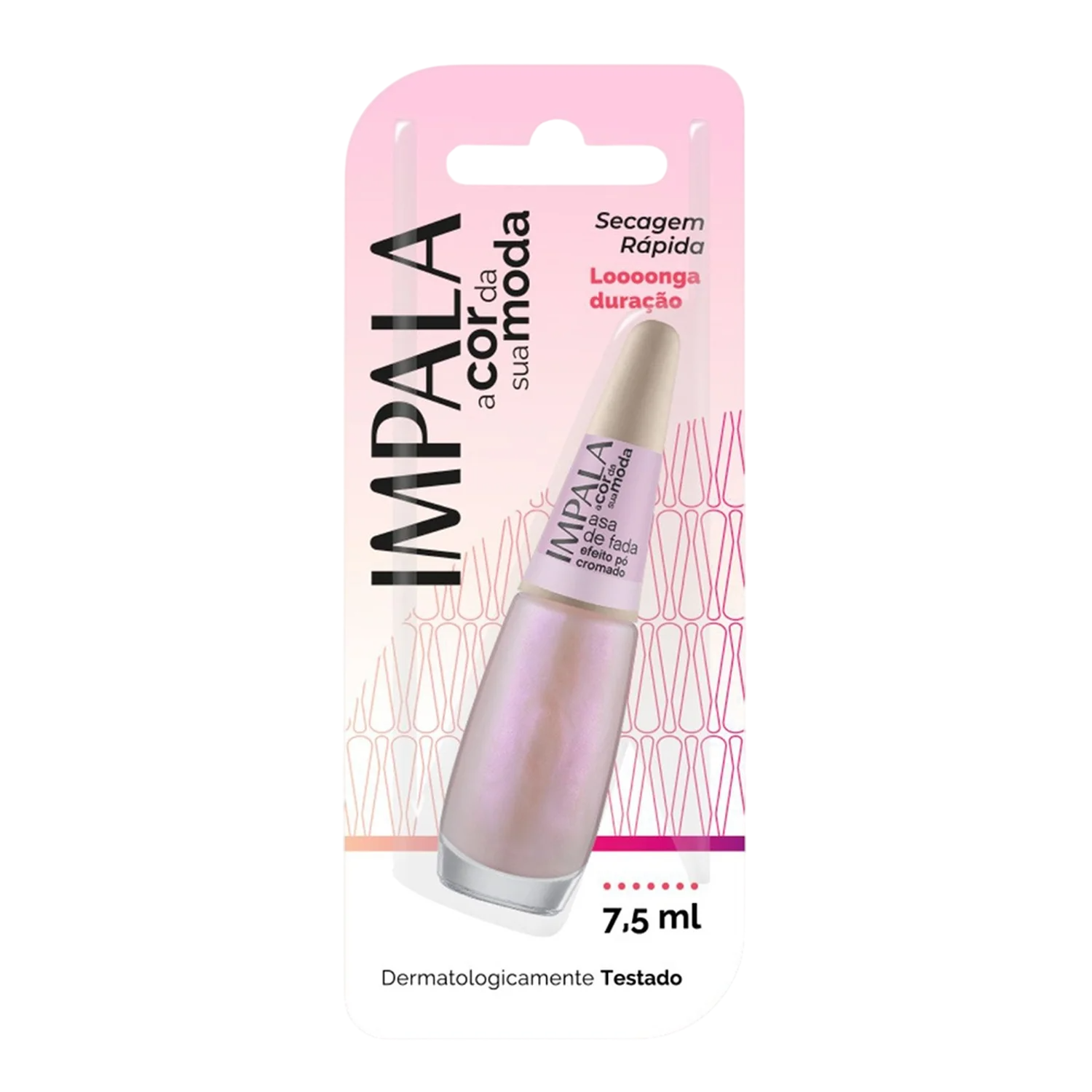 Esmalte Efeito Pó Cromado Impala A Cor da Sua Moda Asa de Fada 7,5ml Blister - (6 Unidades)