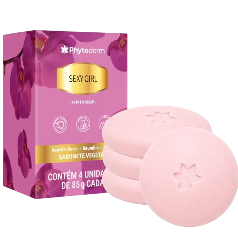 Kit Sabonete em Barra Phytoderm Soap Sexy Gril 85g com 04 Unidades