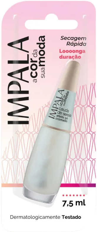Esmalte Efeito Pó Cromado Impala A Cor da Sua Moda Cauda de Sereia 7,5ml Blister - (6 Unidades)