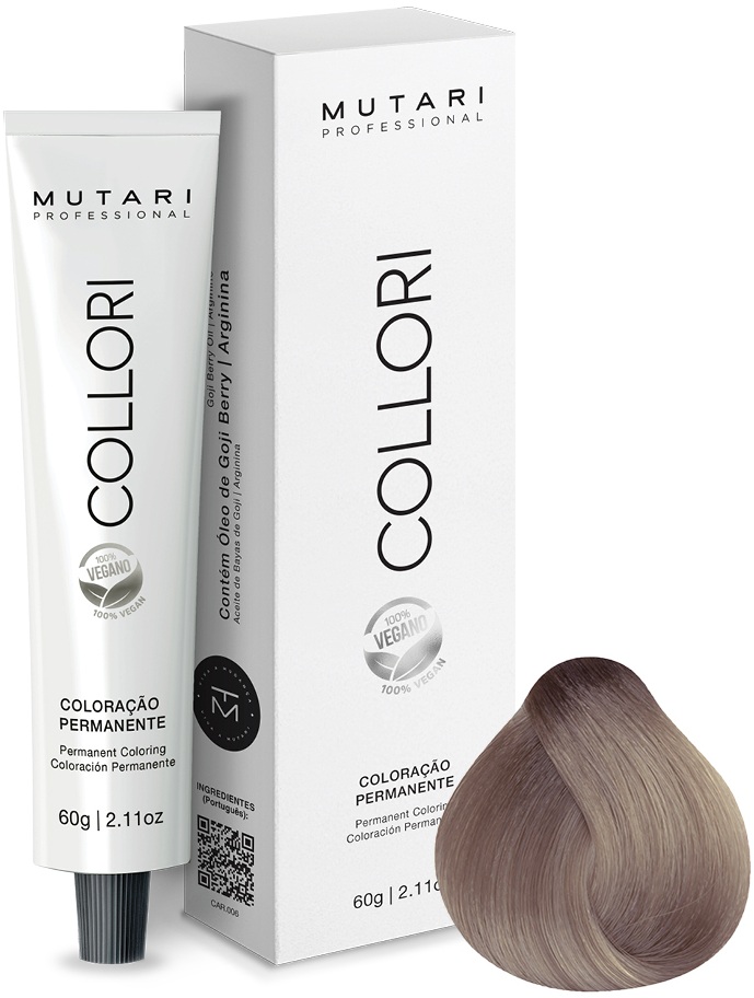 Coloração Mutari Collori 9.21 Louro Muito Claro Irisado Cinza 60g