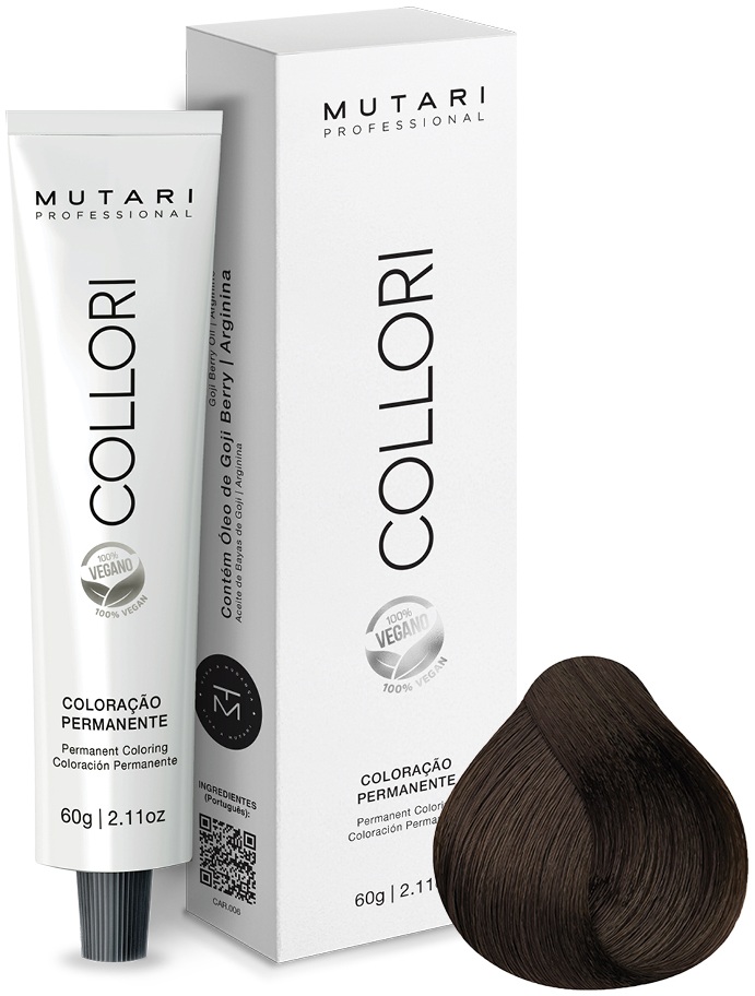 Coloração Mutari Collori 7.77 Louro Médio Marrom Intenso 60g