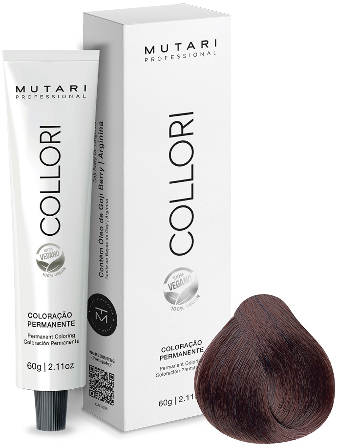 Coloração Mutari Collori 6.65 Louro Escuro Vermelho Acaju 60g