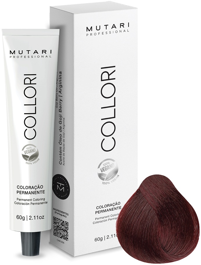 Coloração Mutari Collori 6.66 Louro Escuro Vermelho Intenso 60g
