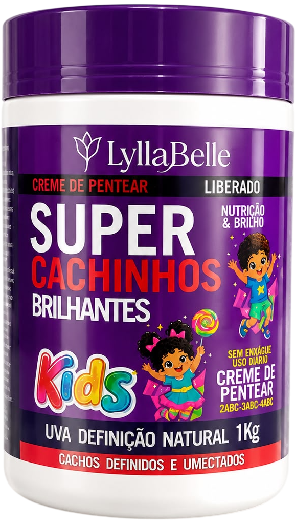Creme de Pentear Lylla Belle Kids Super Cachinhos Uva 1kg