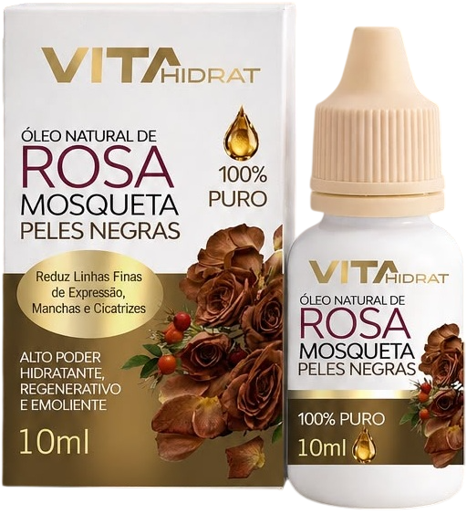 Óleo Rosa Mosqueta Vitahidrat Peles Negras 100% Puro 10ml
