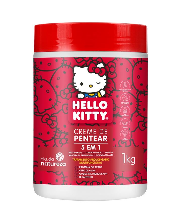 Creme de Pentear 5 em 1 Cia da Natureza Hello Kitty 1kg
