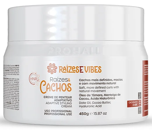 Creme de Pentear Prohall Raízes e Vibes Cacheados Adaptativos 450g