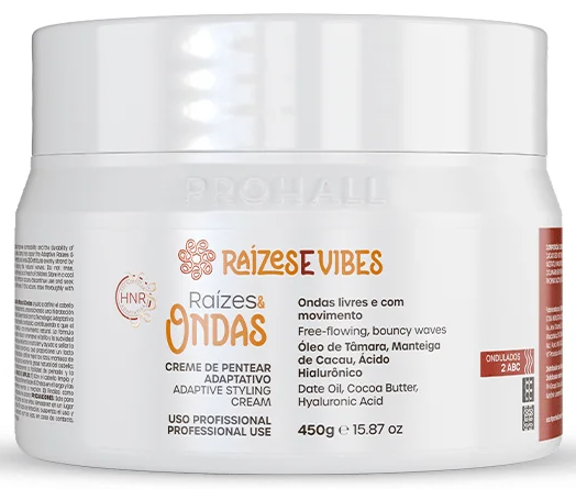 Creme de Pentear Prohall Raízes e Vibes Ativo Ondulados Adaptativo 450g