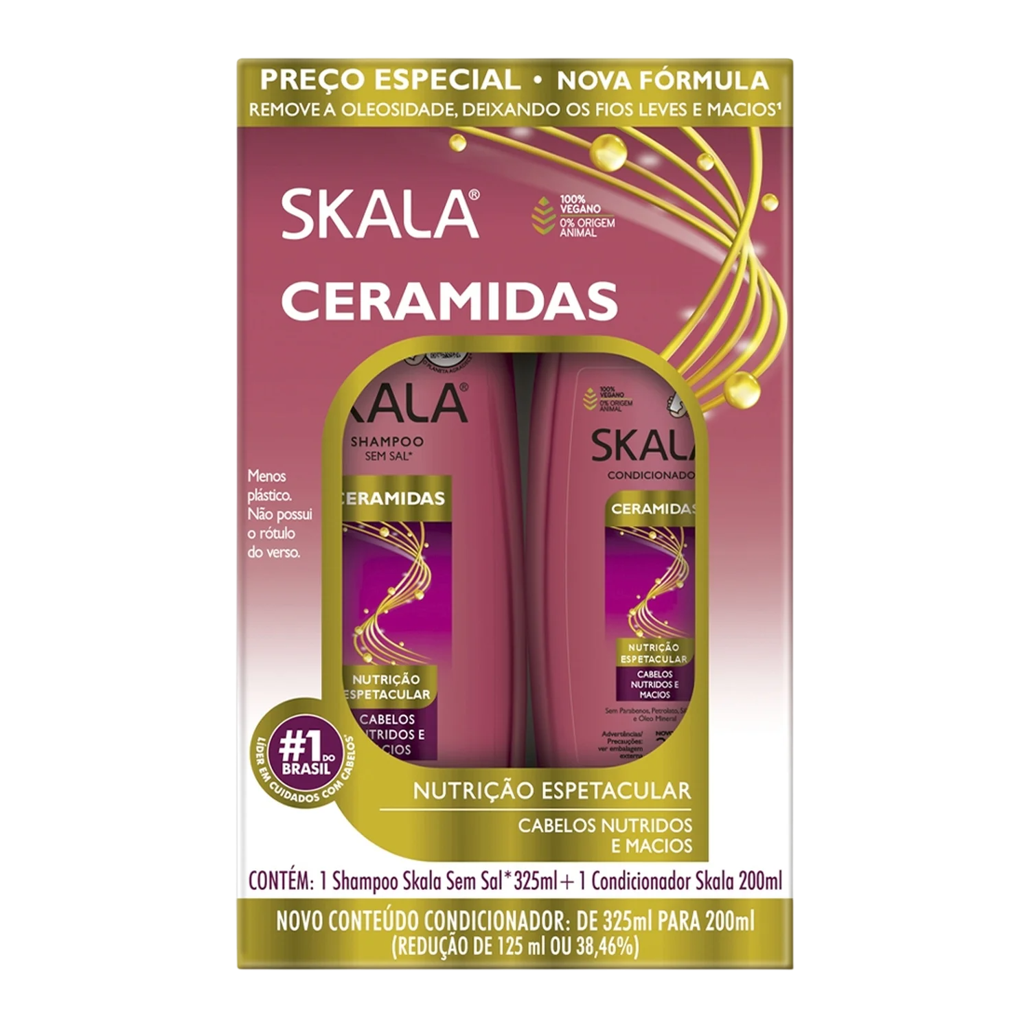 Kit Shampoo 325ml Condicionador 200ml Skala Ceramidas