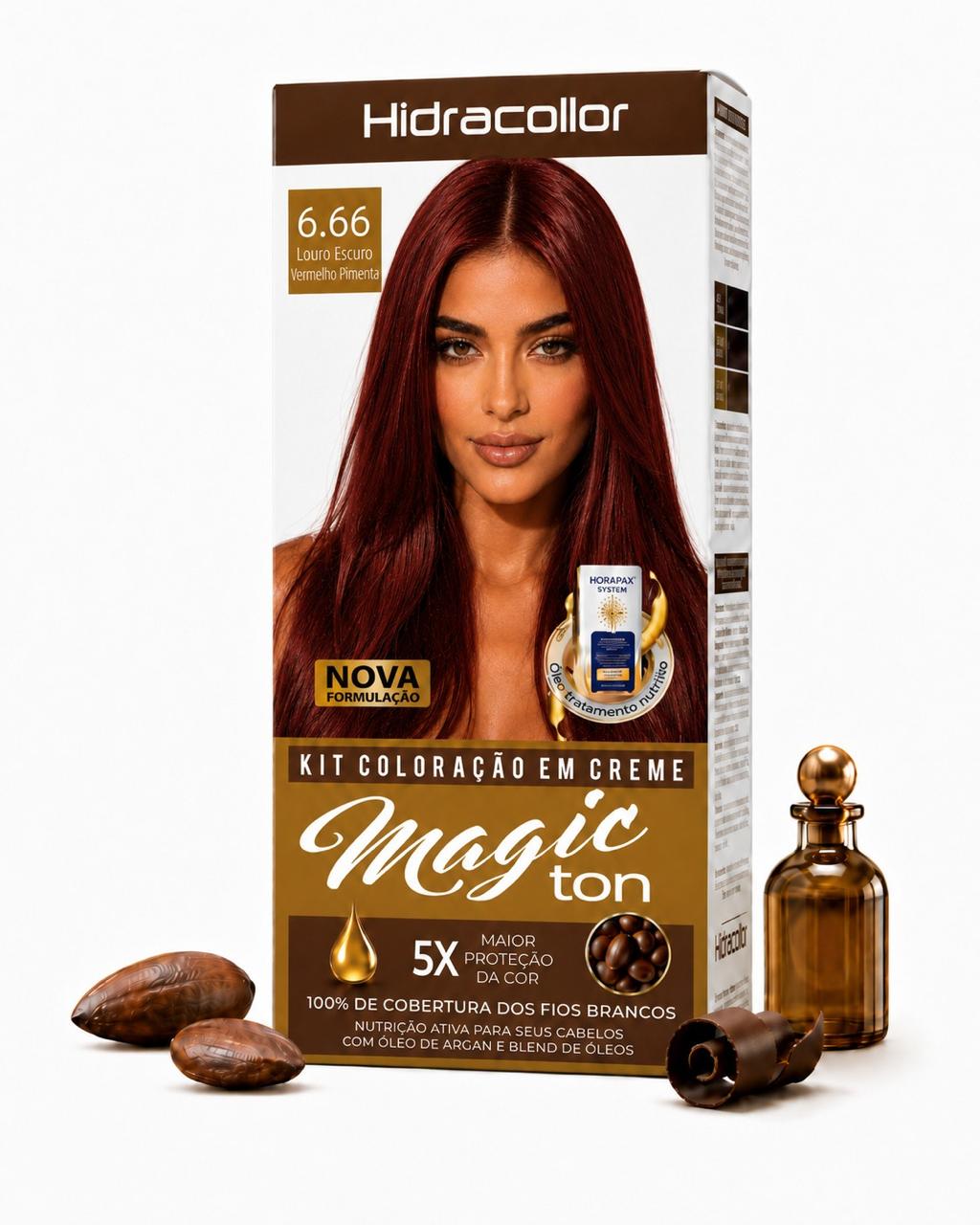 Coloração Creme Hidracollor Louro Escuro Vermelho Pimenta 6.66