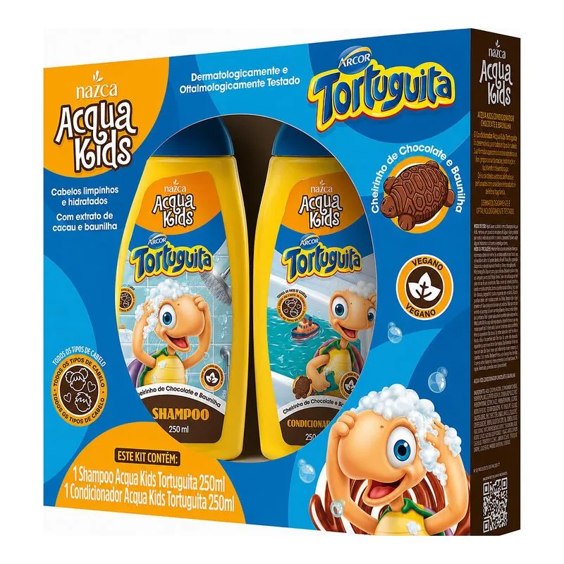 Kit Shampoo + Condicionador Acqua Kids Tortuguita 250ml