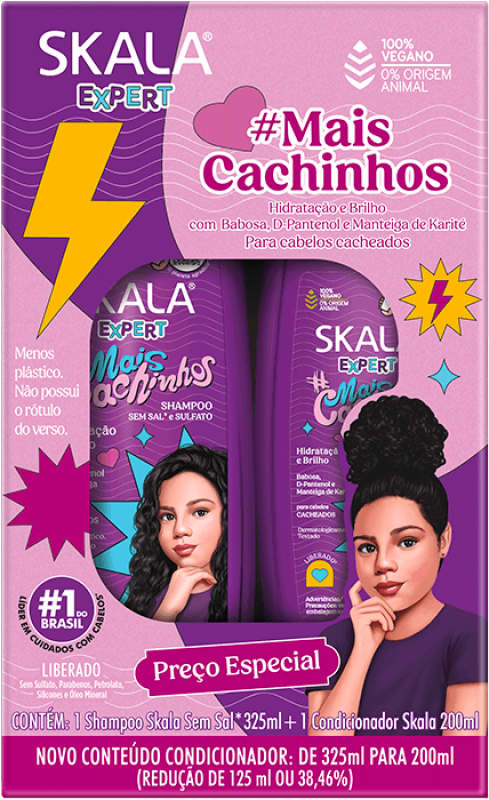 Kit Shampoo 325ml + Condicionador 200ml #MaisCachinhos