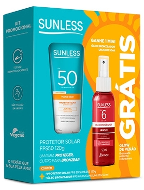 Kit Sunless Corporal PFS50 150g+Mini Oleo Urucum FPS6 50ml Gratis