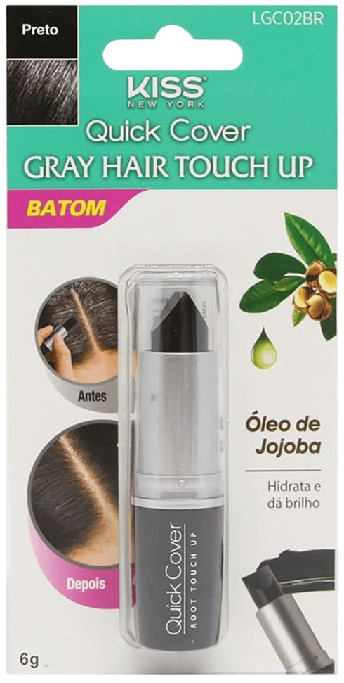 Batom de Retoque Capilar Kiss Ny Gray Hair Preto 6g