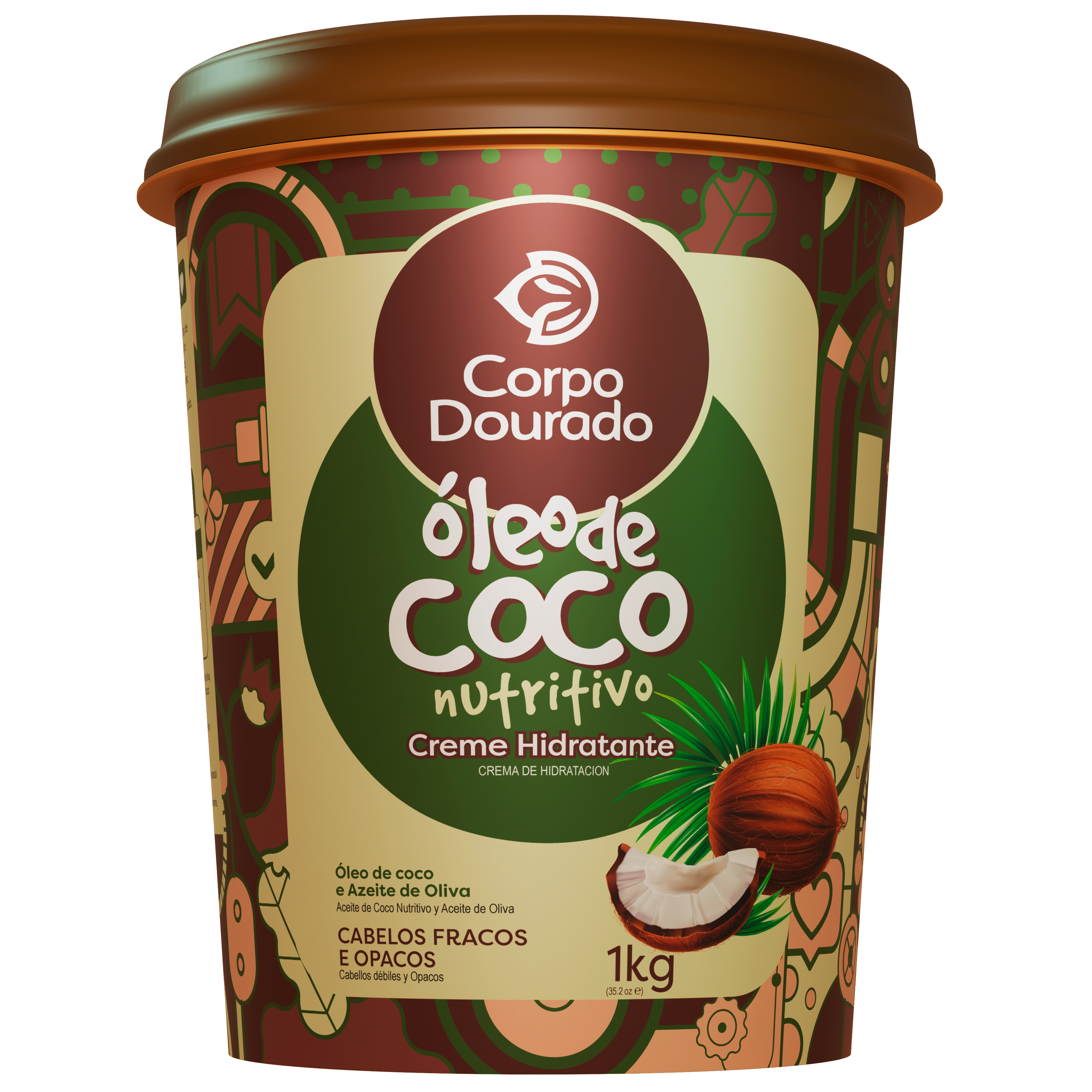 Creme 2 em 1 Corpo Dourado Oleo De Coco 1kg