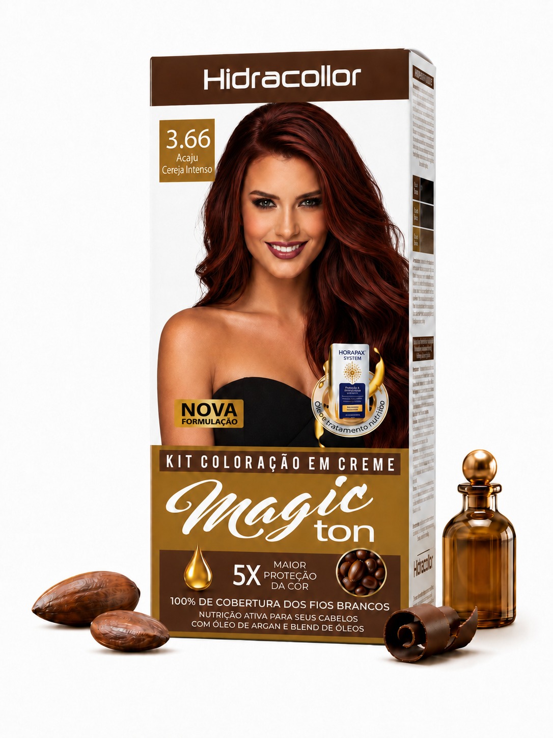 Coloração Creme Hidracollor Acaju Cereja Intenso 3.66