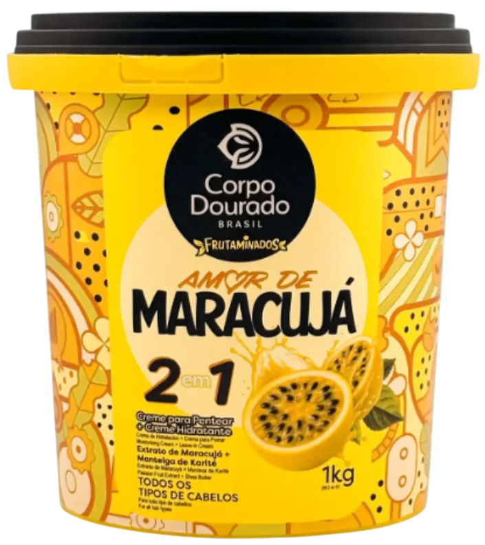 Creme 2 em 1 Corpo Dourado Frutaminados Amor De Maracuja 1kg