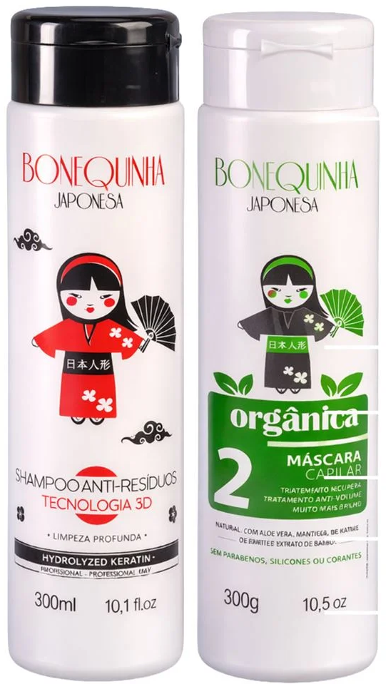 Kit Shampoo 300ml + Máscara 300g Maria Escandalosa Japonesa Orgânico.