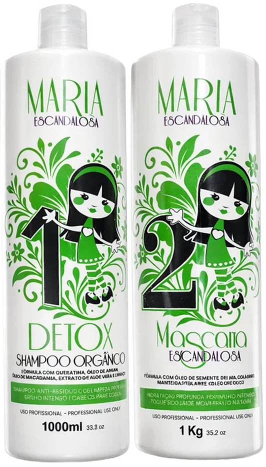 Kit Shampoo 1000ml + Máscara 1kg Maria Escandalosa Orgânico.