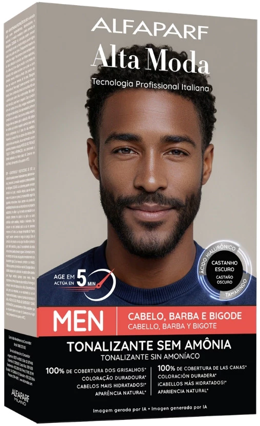 Tonalizante Alta Moda Men Alfaparf Castanho Escuro 60g.