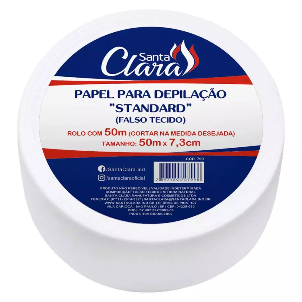 PAPEL P/ DEPILAÇÃO FALSO TECIDO STANDARD ROLO C/ 50 MTS