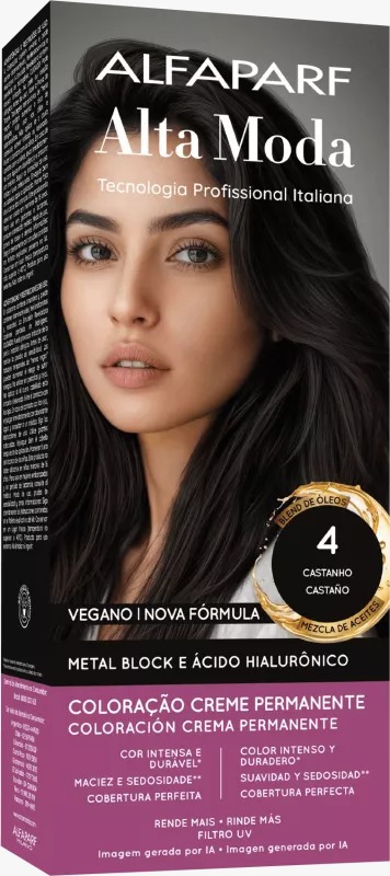 COLORAÇÃO ALFAPARF ALTA MODA 4 CASTANHO 150G