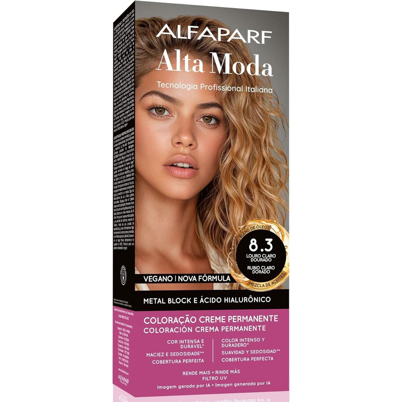 Coloração Alta Moda 8.3 Louro Claro Dourado 150g
