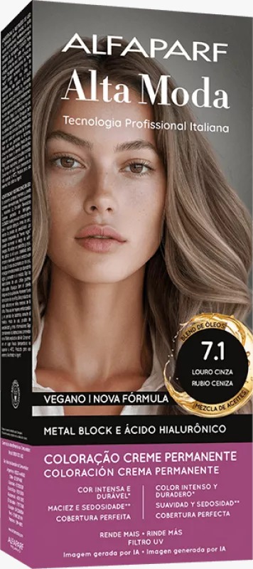 COLORAÇÃO ALFAPARF ALTA MODA 7.1 LOURO CINZA 150G