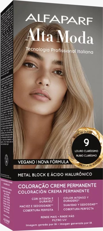 Coloração Alta Moda 9 Louro Clarissimo 150g