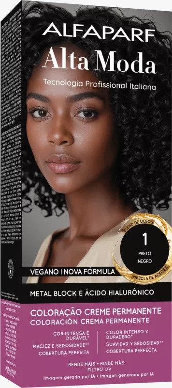 COLORAÇÃO ALFAPARF ALTA MODA 1 PRETO 150G